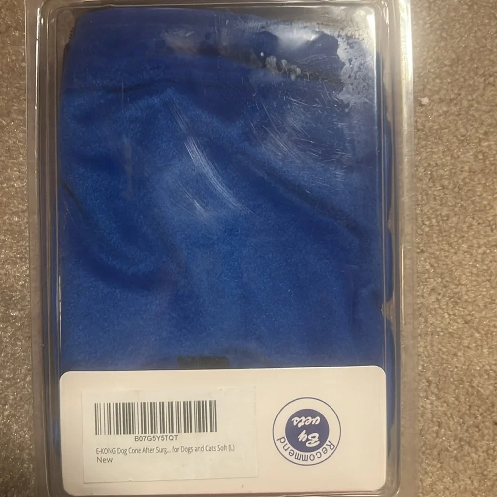 NWT E-KONG Large Blue Inflatable Collar- washable